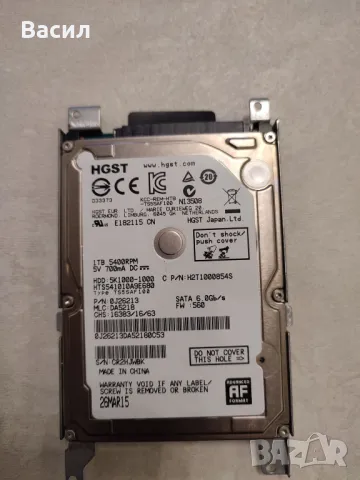 Твърд диск 2.5" HGST 1TB, снимка 1 - Твърди дискове - 48670022