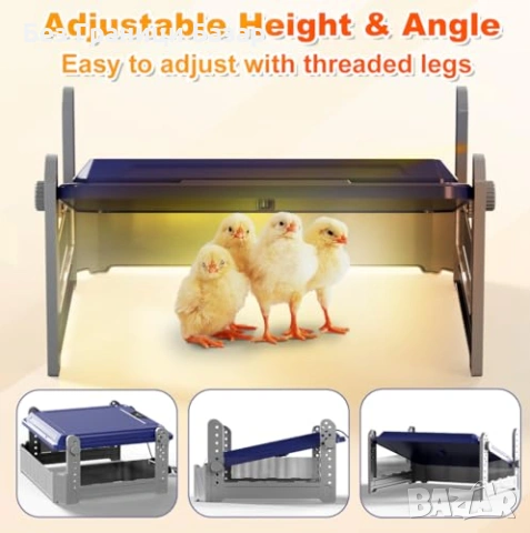 Нова Плоча за отопление на пиленца и патенца 50W LED дисплей регулируема височина, снимка 3 - Други стоки за животни - 54043296