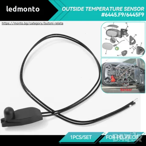 Външен температурен сензор 6445F9 – Съвместим с Peugeot, Citroen, Renault и Fiat, снимка 4 - Части - 50084674