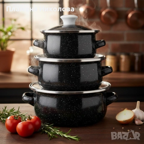 Комплект от 3 тенджери - 16см, 18см, 20см, снимка 4 - Съдове за готвене - 53316036
