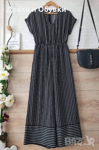 Гащеризон бяло и черно райе с джобове MONKI 