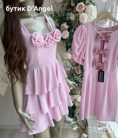 FOTEVA FASHION HOUSE рокля с 3D рози, снимка 6 - Рокли - 50472161