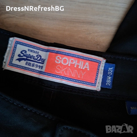 Черни дамски дънки Superdry Vintage Sophia Skinny EU36, снимка 5 - Дънки - 53786063