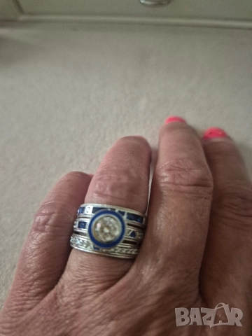 само днессребърен пръстен от 3 части, снимка 5 - Пръстени - 51855206