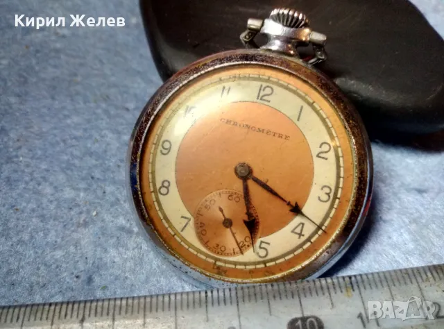 CHRONOMETRE Стар РЯДЪК КОЛЕКЦИОНЕРСКИ ДЖОБЕН ЧАСОВНИК 48679, снимка 2 - Антикварни и старинни предмети - 48006332