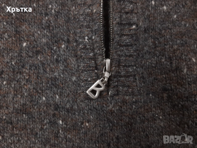 Bogner - Оригинален мъжки пуловер от вълна с цип р-р 52 / L, снимка 7 - Пуловери - 53464185