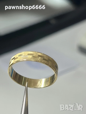 Златен пръстен 14К - Златна халка , снимка 2 - Пръстени - 52825011