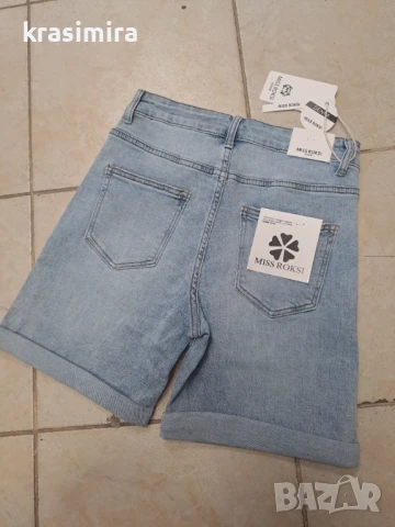 Дънкови панталонки с камъчета , снимка 4 - Къси панталони и бермуди - 50574944