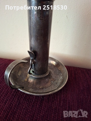 Старинен сребърен свещник, снимка 4 - Антикварни и старинни предмети - 54178722