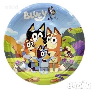 Блуи и Бинго Bluey and Bingo 10 бр малки парти чинии чинийки, снимка 1 - Чинии - 46524060