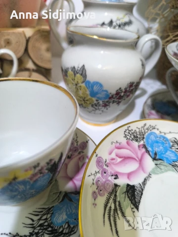 Руски порцелан ЛФЗ сервиз за чай , снимка 11 - Сервизи - 51240241