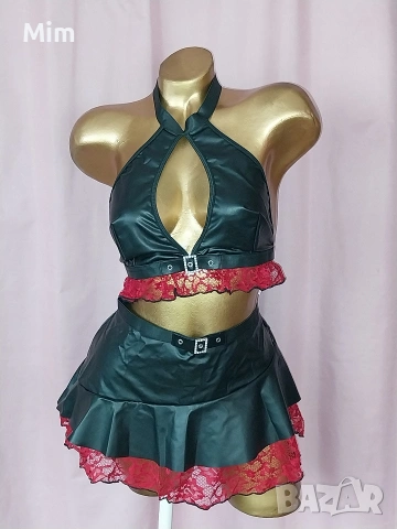 3/4XL К-т Кожено Бюстие,прашка и много къса пола , снимка 13 - Корсети, бюстиета, топове - 53299797