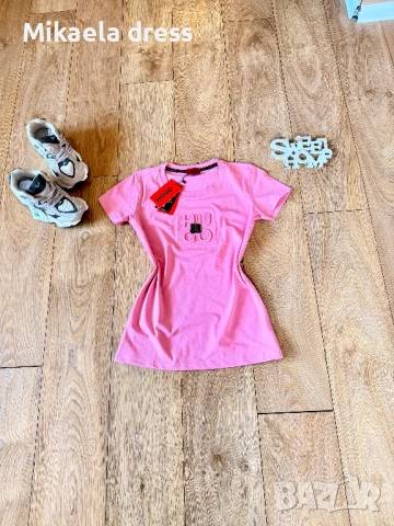 Суперсвежа ежедневна, пролетна памучна тениска от Hugo Boss в розово., снимка 5 - Тениски - 53882200