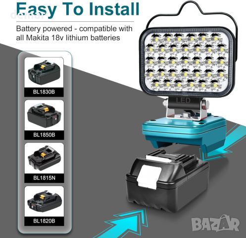 LED работна лампа за Makita 18V, 100 W 5000 LM, снимка 6 - Други стоки за дома - 46173166