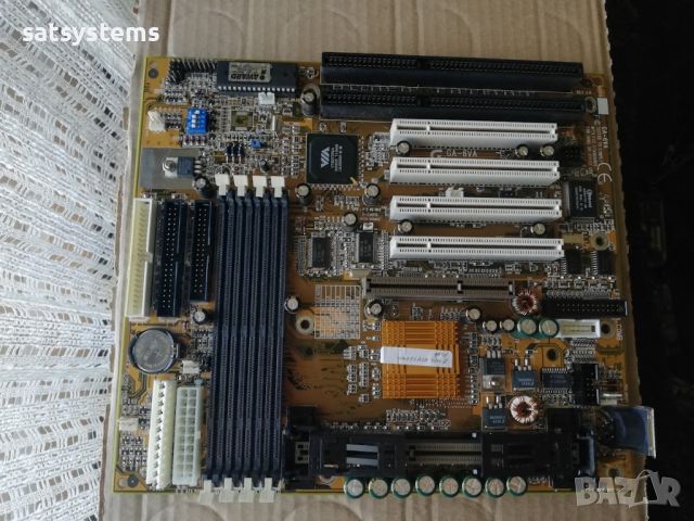 Дънна платка Gigabyte GA-6VA REV 3.0 Slot1 +RAM, снимка 3 - Дънни платки - 46722725