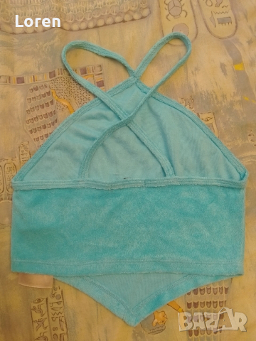 Ново!*Fb Sister*Късо светло синьо асиметрично потниче, снимка 4 - Потници - 52637601