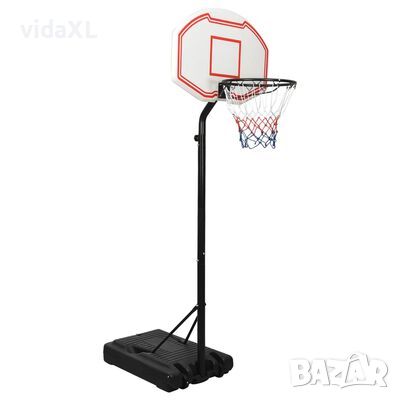 vidaXL Баскетболна стойка, бяла, 237-307 см, полиетилен(SKU:93652