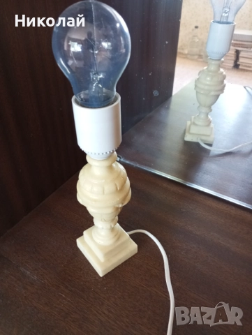 Мраморна нощна лампа, снимка 5 - Настолни лампи - 52079129