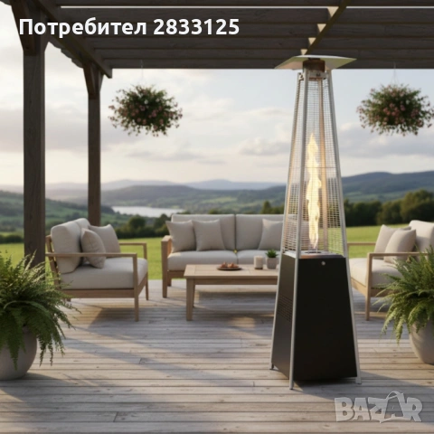 Газов отоплител-чадър 13 kW, 227 см – външен газов отоплител с калъф и защити + маймунка , готов за , снимка 4 - Отоплителни печки - 53650851