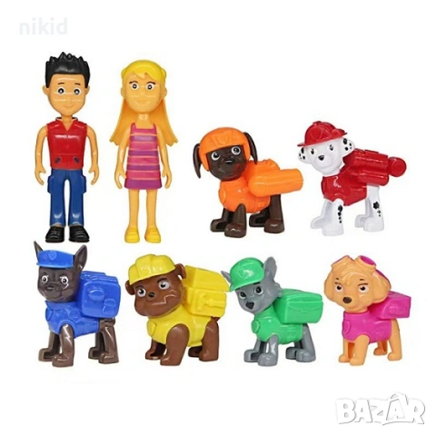 8 фигурки Пес Патрул Paw Pes Patrol Райдър кучета пластмасови играчки и украса за торта