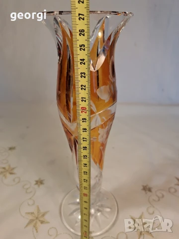 двуцветна кристална ваза Bohemia , снимка 6 - Вази - 50866019