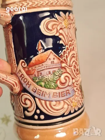 немска колекционерска халба с калаен капак 25/4, снимка 8 - Колекции - 50235458