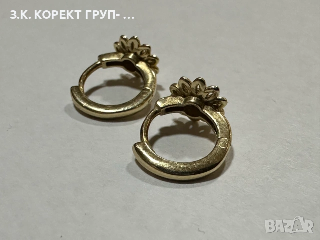 Златни обеци 14к, 1,40гр, снимка 5 - Обеци - 53711164