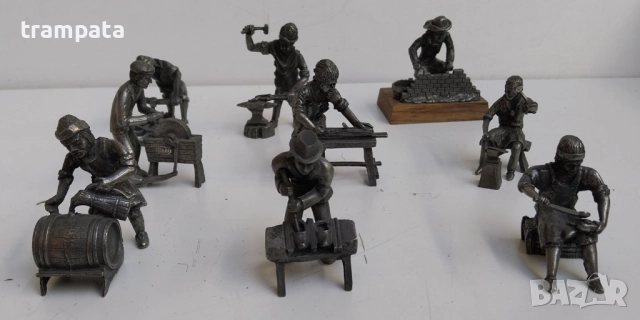 НАЙ ДОБРАТА ОФЕРТА 9 бр. ЛОТ Стари метални миниатюри фигури , професии, Daalderop 