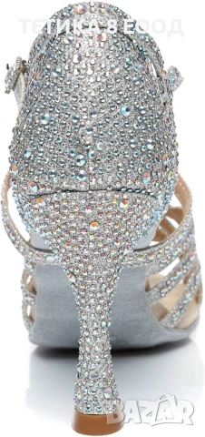 Дамски обувки за танци – блясък, кристали, токчета за салса и латино, снимка 3 - Други - 54137413