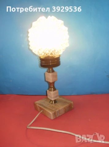 Стилна настолна винтидж мраморна лампа с глобус и h=35см, снимка 8 - Настолни лампи - 50857862