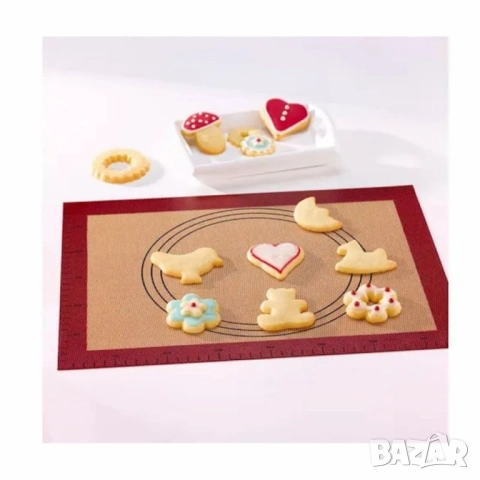 Подложка за месене и точене силиконова NoStik 38.5x58.5см., Червена граница/кафяв интериор, в кутия, снимка 5 - Други - 52112866