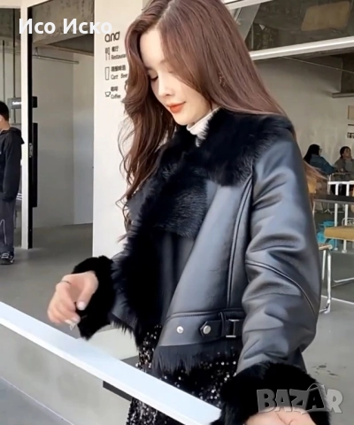 Дамско зимно кожено яке , снимка 3 - Якета - 51980040