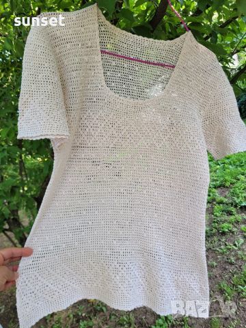 ръчно плетена блузка, hand made! , снимка 1 - Тениски - 46128825
