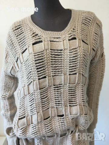 BCBGMAXAZRIA Oversized Alpaca дамска туника S, снимка 5 - Блузи с дълъг ръкав и пуловери - 52789506