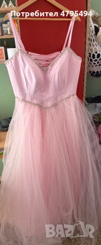 Официална/Бална рокля, размер L/XL, бледо розово, снимка 2 - Рокли - 54178878