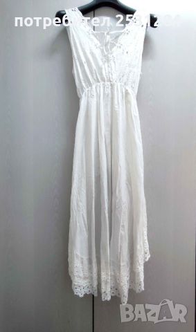 Уникална дамска бяла рокля / дамска бяла туника / Размер Л/ХЛ  L/XL Цена 70 лв, снимка 10 - Рокли - 46142251