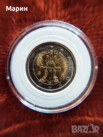 Рядка 2 евро монета – Италия 2021 „Рим – столица“ с производствен дефект, снимка 2 - Нумизматика и бонистика - 51953419