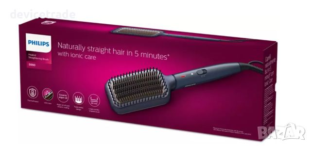 лектрическа четка за изправяне Philips BHH885/00, Йонна грижа, снимка 6 - Други - 46096304