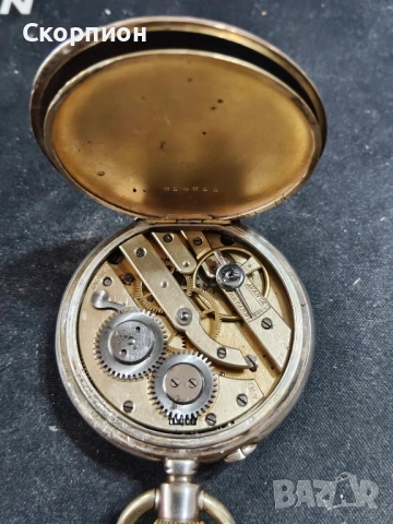 Швейцарски СРЕБЪРЕН джобен часовник 1901г. с позлата - 10 РУБИНА - ПРОМОЦИЯ, снимка 14 - Джобни - 48366603