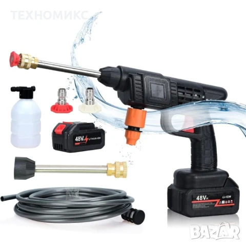 Акумулаторна Водоструйка 22 Бара, 1бр Батерия 48V 8Ah, Зарядно и Аксесоари в куфар - ПРОМОЦИЯ !!!, снимка 6 - Аксесоари и консумативи - 51332917