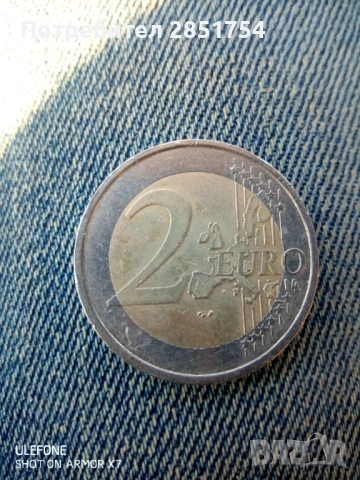 Монета от 2 евро със сгрешен център , снимка 3 - Нумизматика и бонистика - 53524999
