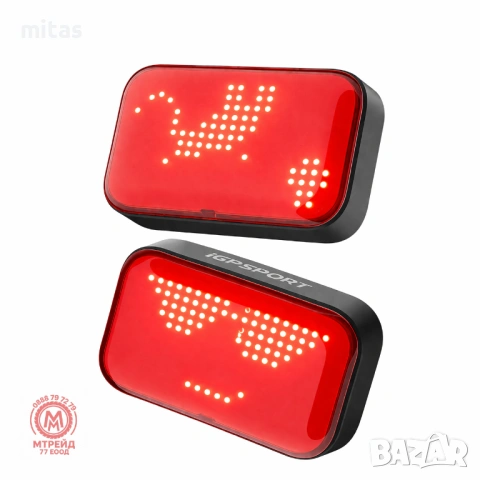 Задна SMART EMOJI LED стоп светлина за велосипед IGPSPORT ET6, USB-C, IPX7, Bluetooth, снимка 2 - Аксесоари за велосипеди - 54165696