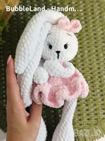 Плетено зайче балеринка , снимка 3 - Плюшени играчки - 50198987