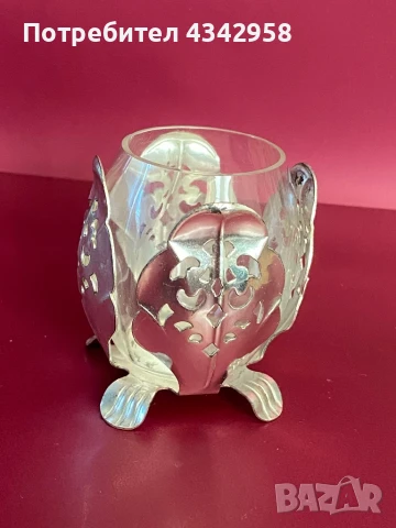 Стъклен свещник.Германия.