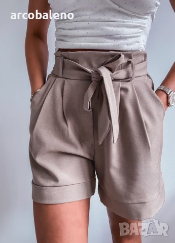 Дамски елегантни къси панталони с висока талия SCARLET, снимка 4 - Къси панталони и бермуди - 50750932