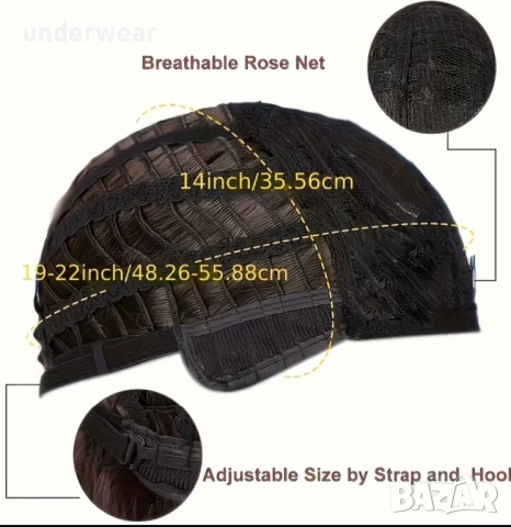 Черна перука с бретон 50.8 см, снимка 2 - Аксесоари за коса - 52815612