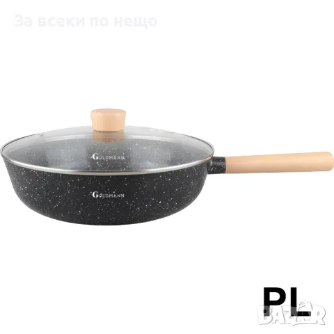 Тиган Уок с капак Goldmann GM-0130L – Перфектен за здравословно готвене Код P452