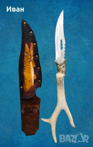 Нож щука риба лов ножка риболов , снимка 3 - Ножове - 53935666