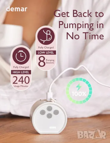 Помпа за кърма Momcozy S12 Pro за майки, лесна за работа и почистване, електрическа, 1 брой, снимка 8 - Помпи за кърма - 50422278