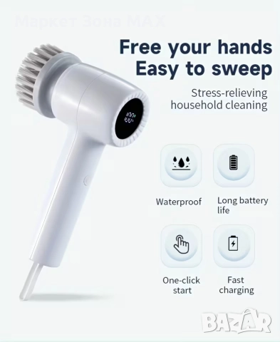 Високооборотна 9-в-1 Електрическа Четка за Почистване, снимка 16 - Други стоки за дома - 52891210